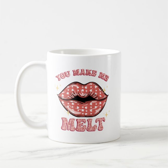 Mug Jour de la Saint-Valentin Lèvres Baiser Me Faire F (Gauche)