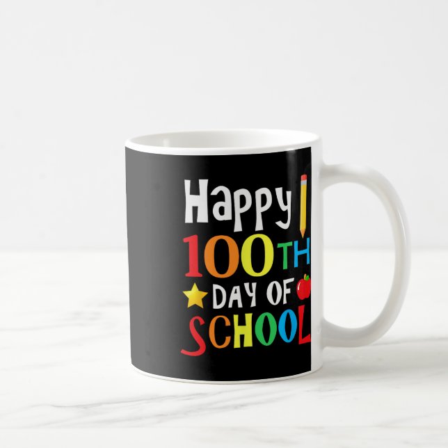 Mug Jour De L'École Enseignants Enfants Joyeux 100 Jou (Droite)