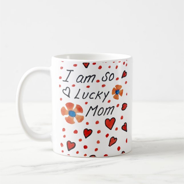 Mug jour de mère heureuse simple écrit à la main perso (Gauche)