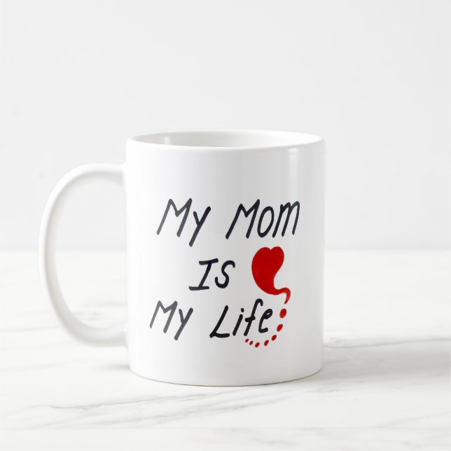 Mug jour de mère heureuse simple écrit à la main perso (Gauche)