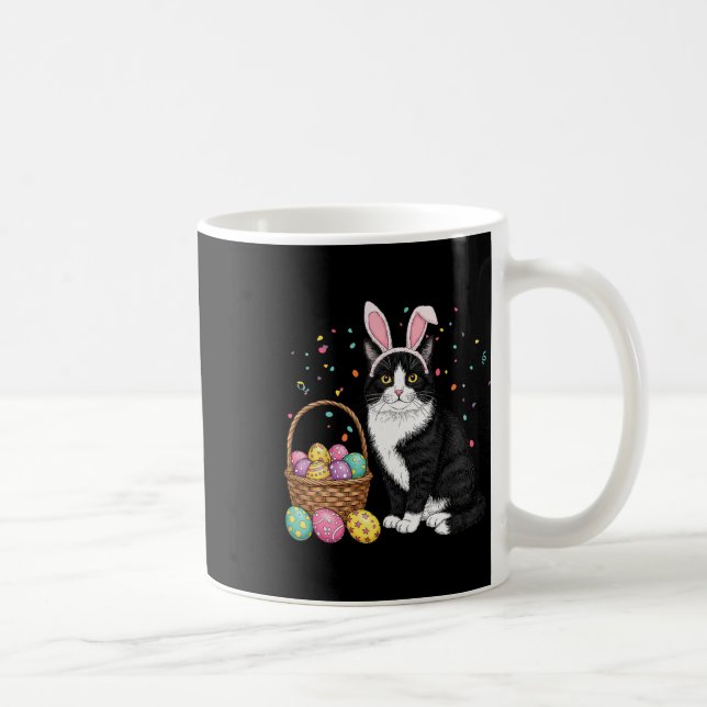 Mug Jour de Pâques Chat Lapin Oreilles Oeufs Graphique (Droite)