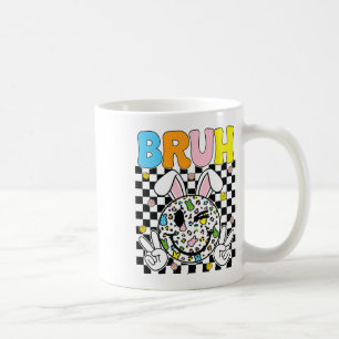 Mug Jour de Pâques drôle de lapin œufs groovy visage s