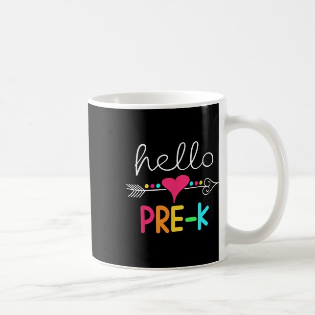 Mug Jour De Pré K Bonjour Retour À L'École Enseignant (Droite)