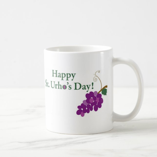 Mug Jour de St Urho heureux ! avec des raisins (Droite)