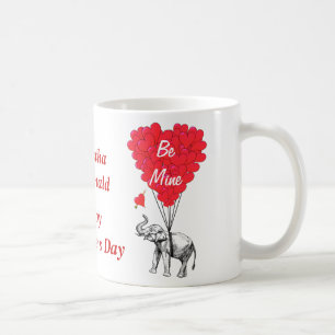 Mug Jour de Valentines pour éléphant personnalisé