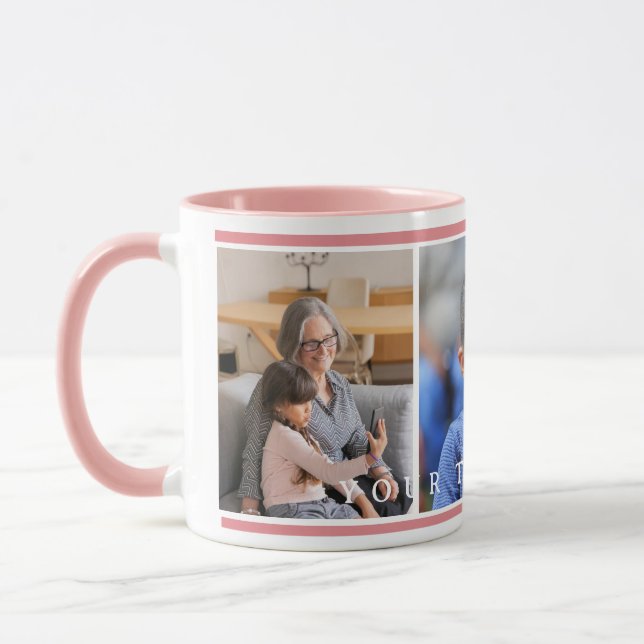 Mug Jour des grands-parents Photo verte simple (Gauche)