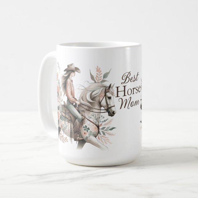 Mug Jour des mères de maman du cheval (Devant gauche)