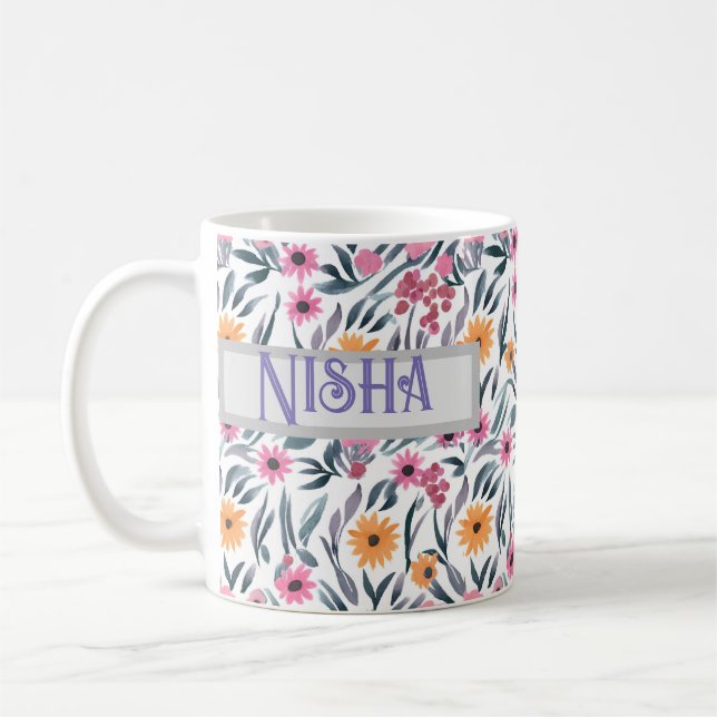 MUG JOUR DES MÈRES PERSONNALISÉES CONCEPTION FLORALE (Gauche)