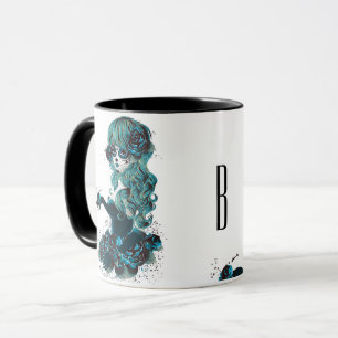 Mug Jour des Morts Belle Fille au Maquillage de Crâne