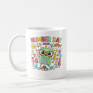 Mug Jour des nombres 2026 Chouette Calculatrice Concep