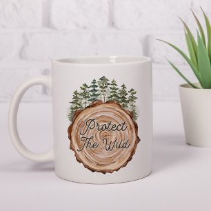 Mug Jour des terres Devis Bois Disque Pins Arbres Envi