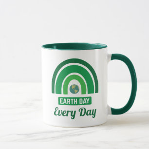 Mug Jour des terres écologique Arc-en-ciel vert tous l