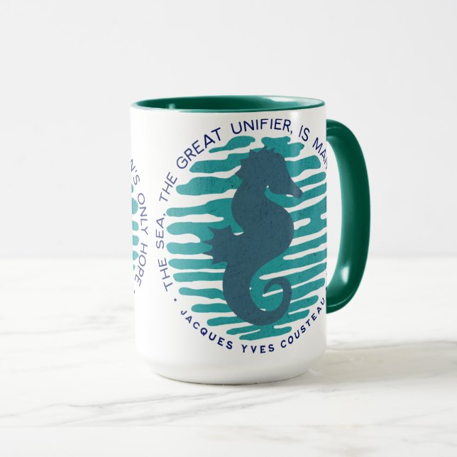 Mug Jour des terres, Hippocampe et Vagues, Nettoyer l' (Devant droit)