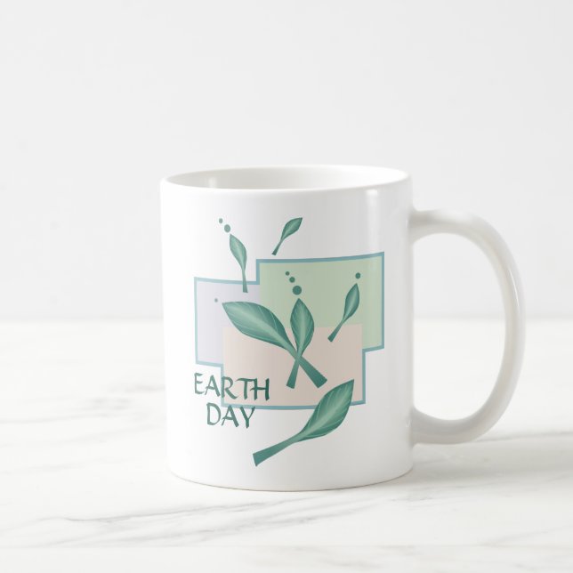 Mug Jour des terres Pastel Eco Feuilles Imaginaire ver (Droite)