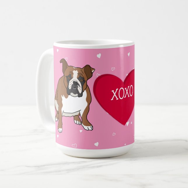 Mug Jour des Valentines de Bulldog (Devant gauche)