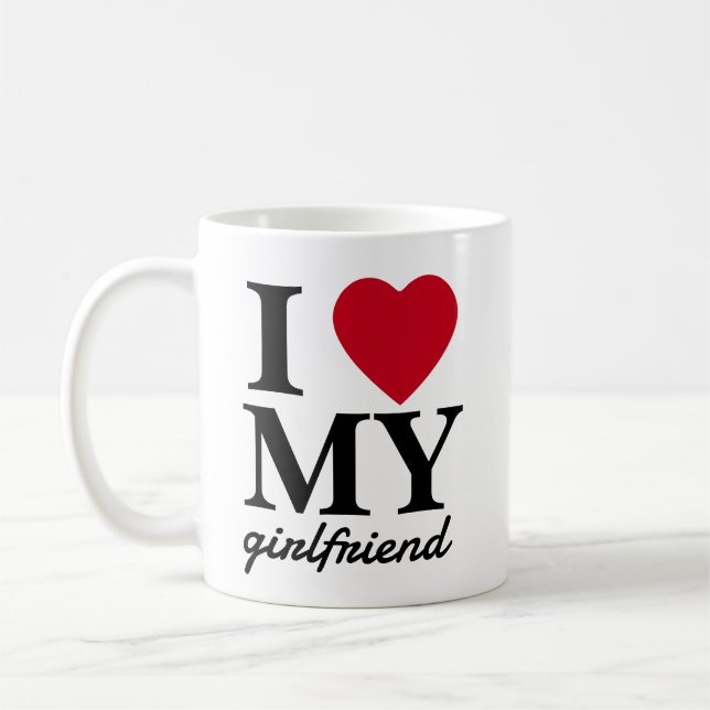 Mug Jour des Valentines J'aime ma petite amie | Petit  (Gauche)