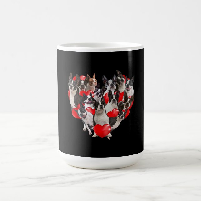 Mug Jour des Valentines mignonnes Boston Terrier Chien (Centre)