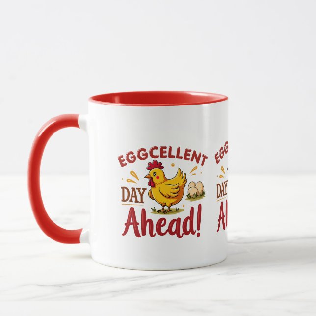 Mug Jour d'excellence à l'avant Funny Chicken Farm (Gauche)