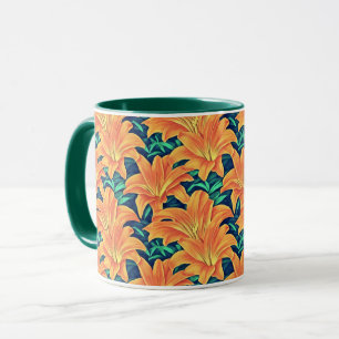 Mug Jour d'Orange avec des Feuilles verts