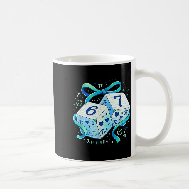 Mug jour drôle maths 67 six sept dés 6 7 mème  (Droite)