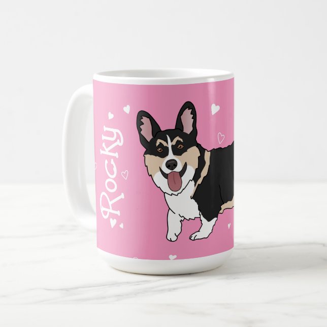 Mug Jour du Corgi Valentines (Devant gauche)