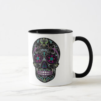 Mug Jour du crâne mort de sucre - coloré noir