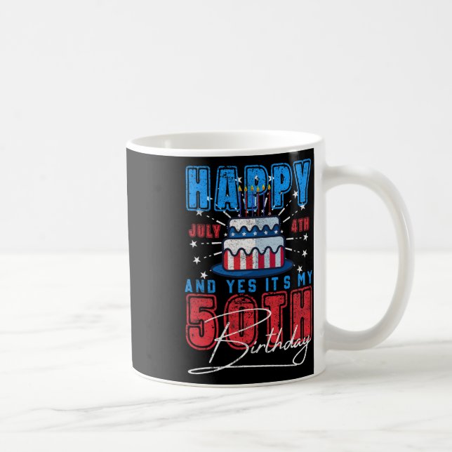 Mug Jour Joyeux Juillet 4 &amp; Oui C’est mon 50ème an (Droite)