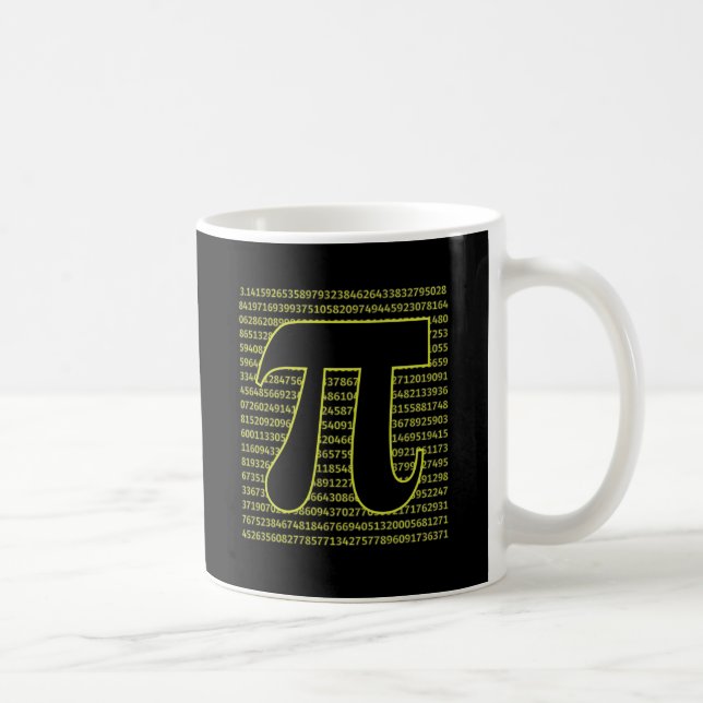 Mug Jour Joyeux Pi Noir Et Jaune 3.14 (Droite)