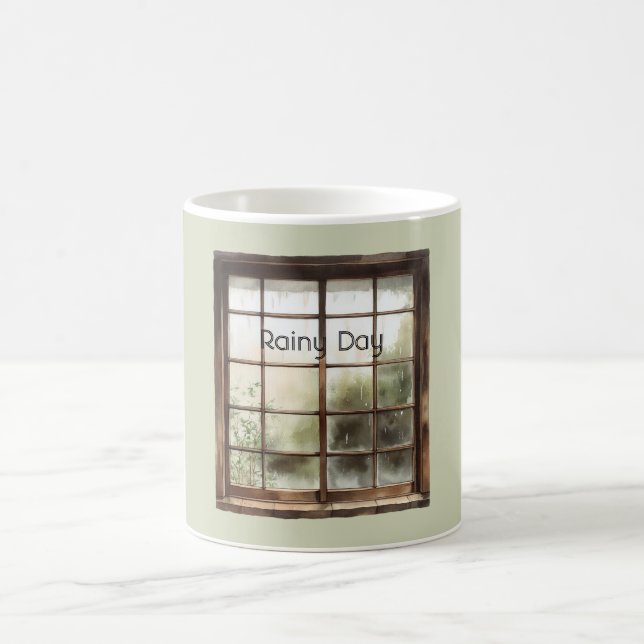 Mug Jour Pluvieux Fenêtre Verte (Centre)