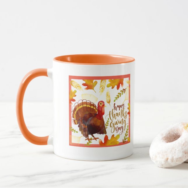 Mug Jour Ton-Heureux Turquie de thanksgiving de (Avec donut)