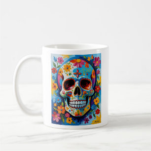 Mug Jour Vibrant Du Crâne Mort T Chemise