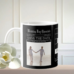 Mug Journal Personnalisé Unique Noir Sauvegarder la Da