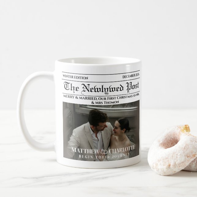Mug Journal Photo de mariage heureux (Avec donut)