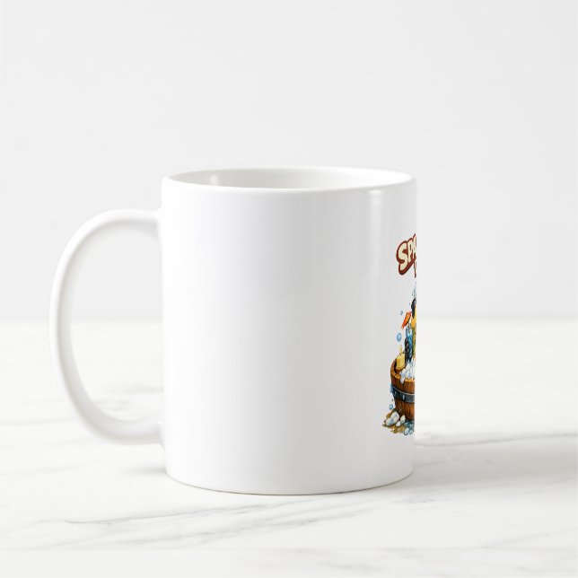Mug Journée au spa drôle Perroquet Spa Relax Design (Gauche)