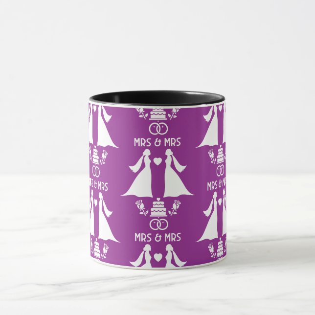 Mug Journée de mariage des filles gays (Centre)