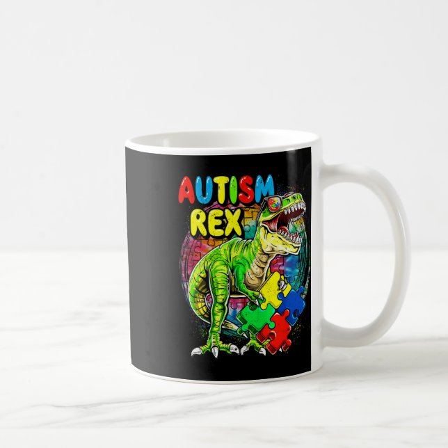 Mug Journée de sensibilisation à l'autisme T-rex dinos (Droite)