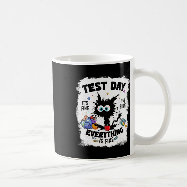Mug Journée de test drôle chat stressé enseignant élèv (Droite)
