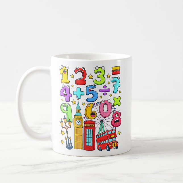 Mug Journée des nombres Conception de nombres de ville (Gauche)