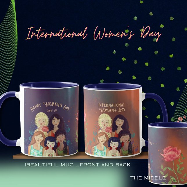 Mug Journée internationale de la femme multi-ethnique  (International Women's Day multi-ethnic portrait Mug)