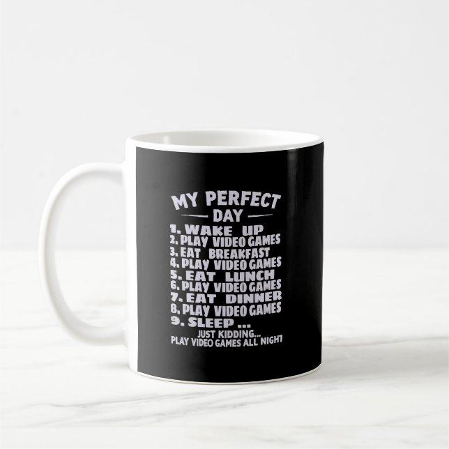 Mug journée parfaite jouer jeux vidéo t-shirt, gamer p (Gauche)