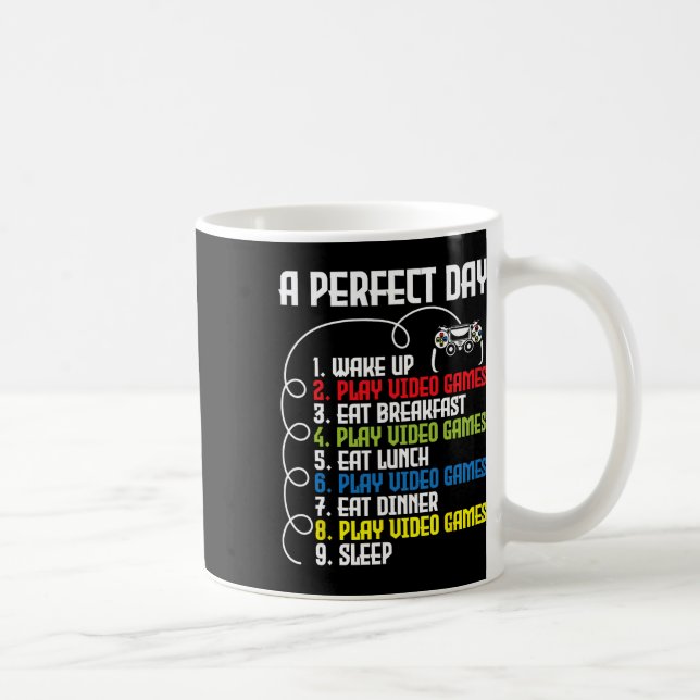 Mug Journée Parfaite - Vidéo de jeu de gamer drôle de  (Droite)