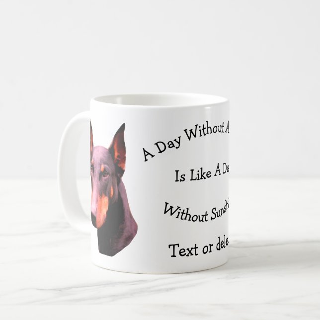 Mug Journée sans Dobie Doberman Personnalisé (Devant gauche)