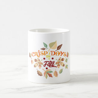 Mug Jours Crayeux de Typographie de Feuilles d'Automne