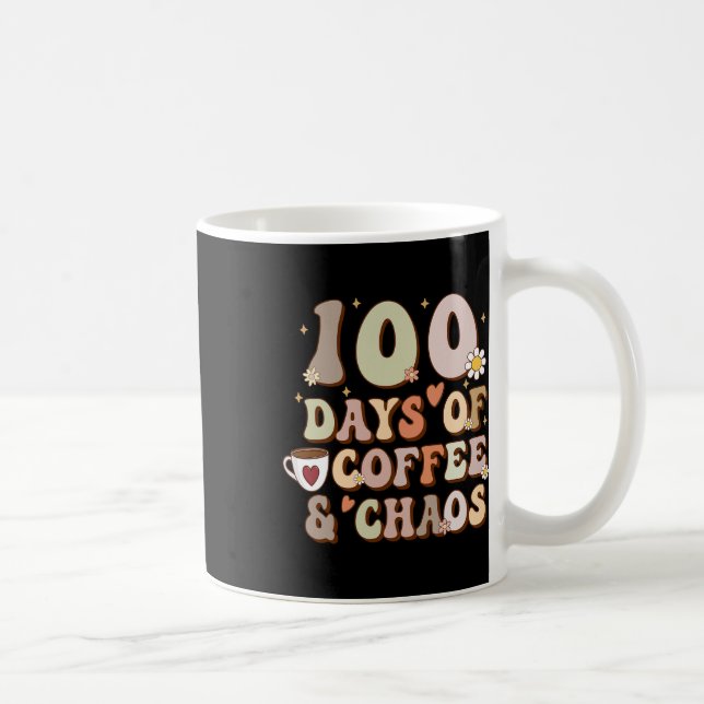 Mug Jours De Café Et Chaos 100e Jour D'Enseignement (Droite)