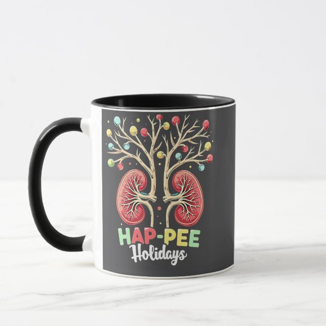 Mug Jours de Hap Pee Dialyse Connaissance du rein Noël (Gauche)