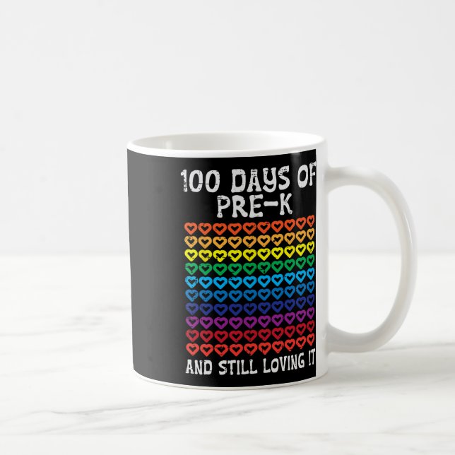 Mug Jours Pré-k Aimer Il Coeurs 100ème Jour De L'École (Droite)