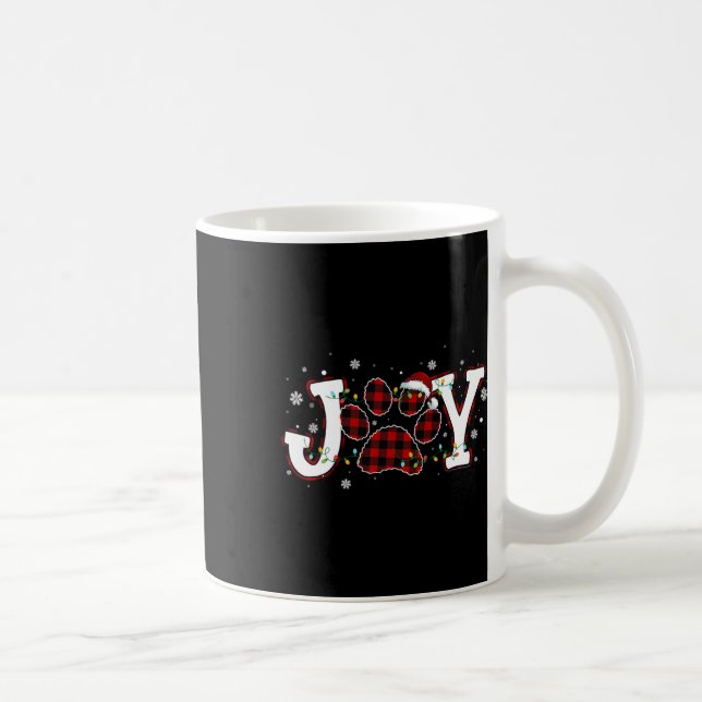 Mug Joy Buffalo Red Plaid Chien Empreinte de patte Chr (Droite)