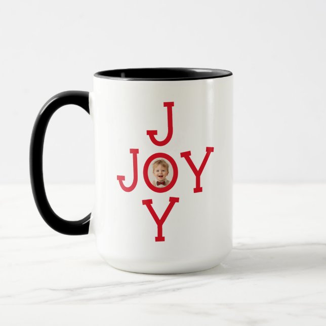 Mug Joy Cute Minimal Christmas Add Your Own Photo (Gauche)