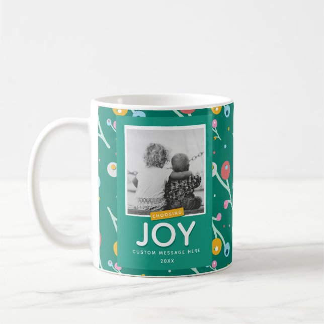 Mug Joy Holiday Berries Custom 1-Photo Noël (Gauche)