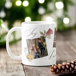 Mug Joy Love Family Watercolor Champignons Photo Colla